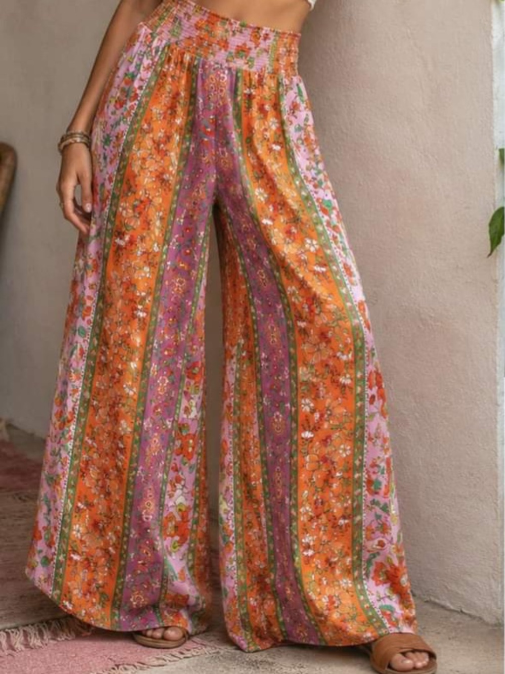 House of Harlow 1960 Wide Leg Satin Palazzo Pants Fun Vibrant Boho